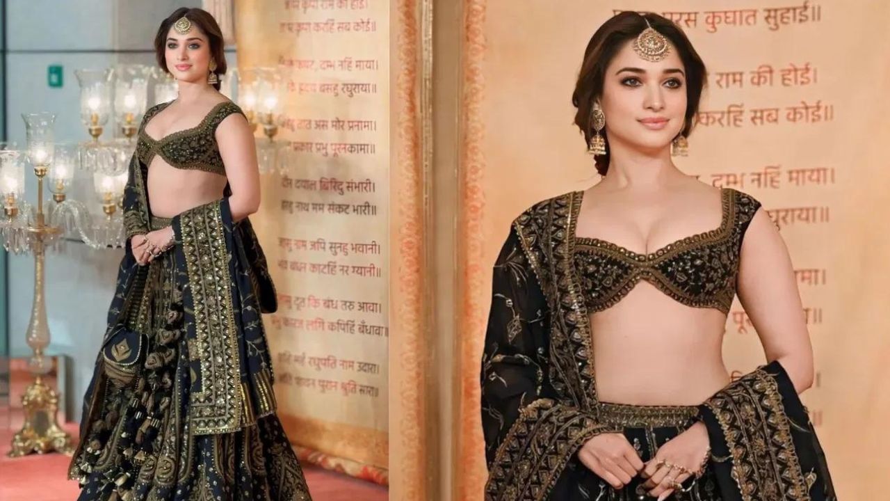 অনন্ত আম্বানী-ৰাধিকা মাৰ্চেণ্টৰ দ্বিতীয় বিয়াৰ অভ্যৰ্থনাত ক’লা আৰু সোণৰ লেহেংগাত দেখা গৈছিল তামন্নাহ ভাটিয়াক।