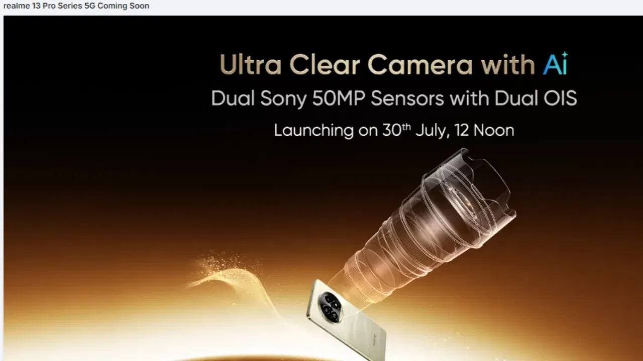 Realme 13 Pro 5G Launch Date: অহা সপ্তাহৰ ৩০ জুলাইৰ দুপৰীয়া ১২ বজাত Realme 13 Pro Plus 5G স্মাৰ্টফোন মুকলি কৰা হ'ব। এই মডেলবোৰে ডুৱেল Sony 50MPকেমেৰা চেন্সৰ লাভ কৰিব আৰু কেমেৰাই এআই সুবিধাৰ সমৰ্থন লাভ কৰিব।