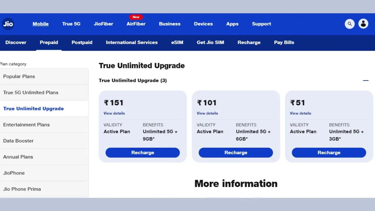 Reliance Jio:True Unlimited 5G ডাটা