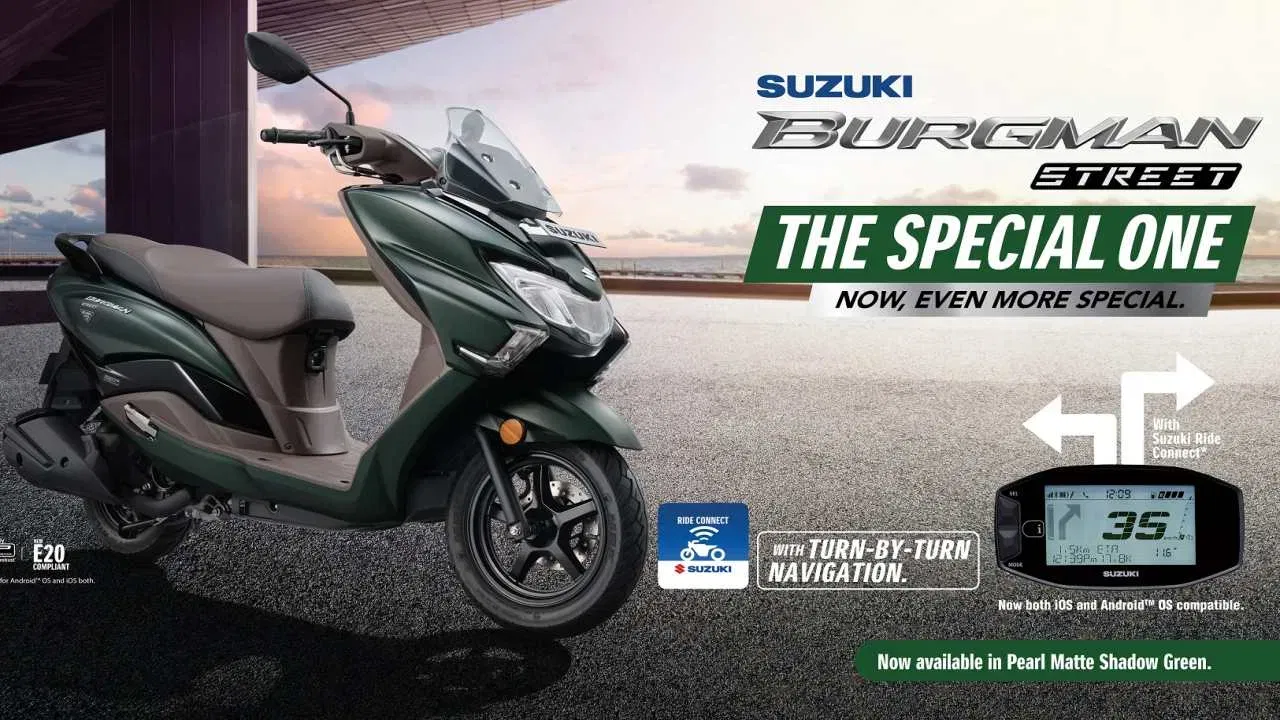 Suzuki Burgman Street 125 Price: এক লিটাৰ তেলত ৫০ কিলোমিটাৰ পৰ্যন্ত চলা এই স্কুটাৰখনৰ মূল্য ৯৪,৩০১ টকা (ষ্টেণ্ডাৰ্ড ভেৰিয়েন্ট, এক্স-শ্ব’ৰুম) আৰু ৯৮ ৩০১ টকা (ৰাইড কানেক্ট ভেৰিয়েণ্ট, এক্স-শ্ব’ৰুম)।