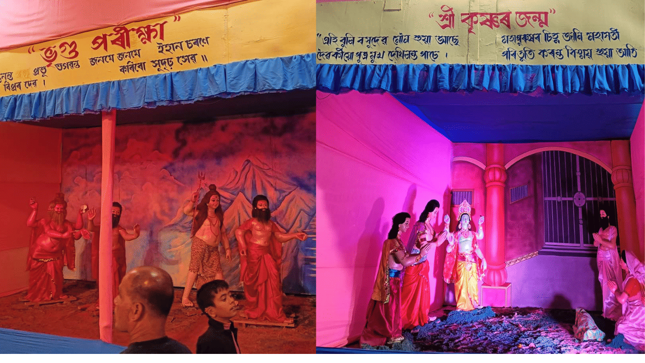 নলবাৰীৰ ৰাস বুলি ক'লে সাধাৰণতে মৃন্ময় মূৰ্তিৰ কথা মনলৈ আছে। মৃন্ময় মূৰ্তিৰ দ্বাৰা নলবাৰী ৰাসত দেখুওৱা হয় শ্ৰী কৃষ্ণৰ লীলা। শিল্পীৰ হাতত যেন প্ৰাণ পাই শুঠে কৃষ্ণ। মূৰ্তিৰ দ্বাৰাই বৰ্ণনা কৰা হয় কৃষ্ণ জন্মৰ পৰা বৈকুণ্ঠ প্ৰয়ানৰ কাহিনী।