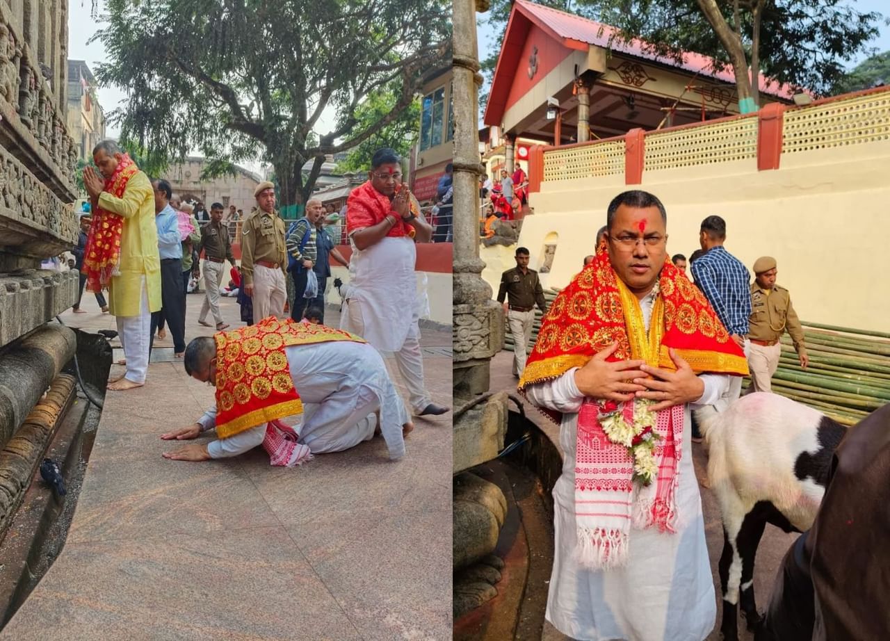 মন্ত্ৰী হিচাপে শপত গ্ৰহণৰ পূৰ্বে কামাখ্যালৈ ৩ বিধায়ক। মা কামাখ্যাৰ আশিস ল’লে কৌশিক ৰায়, ৰূপেশ গোৱালা, কৃষ্ণেন্দু পালে।