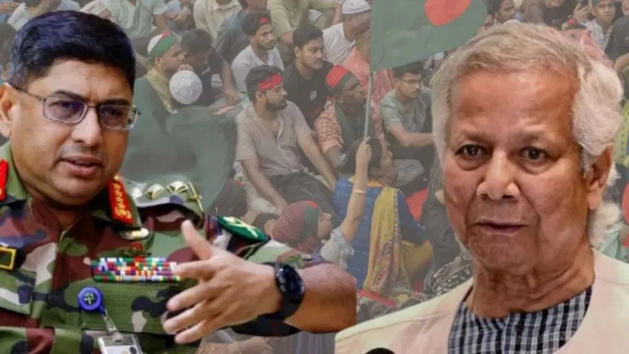 ৪৮ ঘন্টাত ৭ বাৰ ফোন কৰি পোৱা নাই সঁহাৰি! বাংলাদেশৰ ৰাজপথত নামি পৰিছে সেনা, অভ্যুত্থানৰ ভয়ত কম্পিত ইউনুছ… ৪৮ ঘন্টাত ৭ বাৰ ফোন কৰি পোৱা নাই সঁহাৰি! বাংলাদেশৰ ৰাজপথত নামি পৰিছে সেনা, অভ্যুত্থানৰ ভয়ত কম্পিত ইউনুছ…