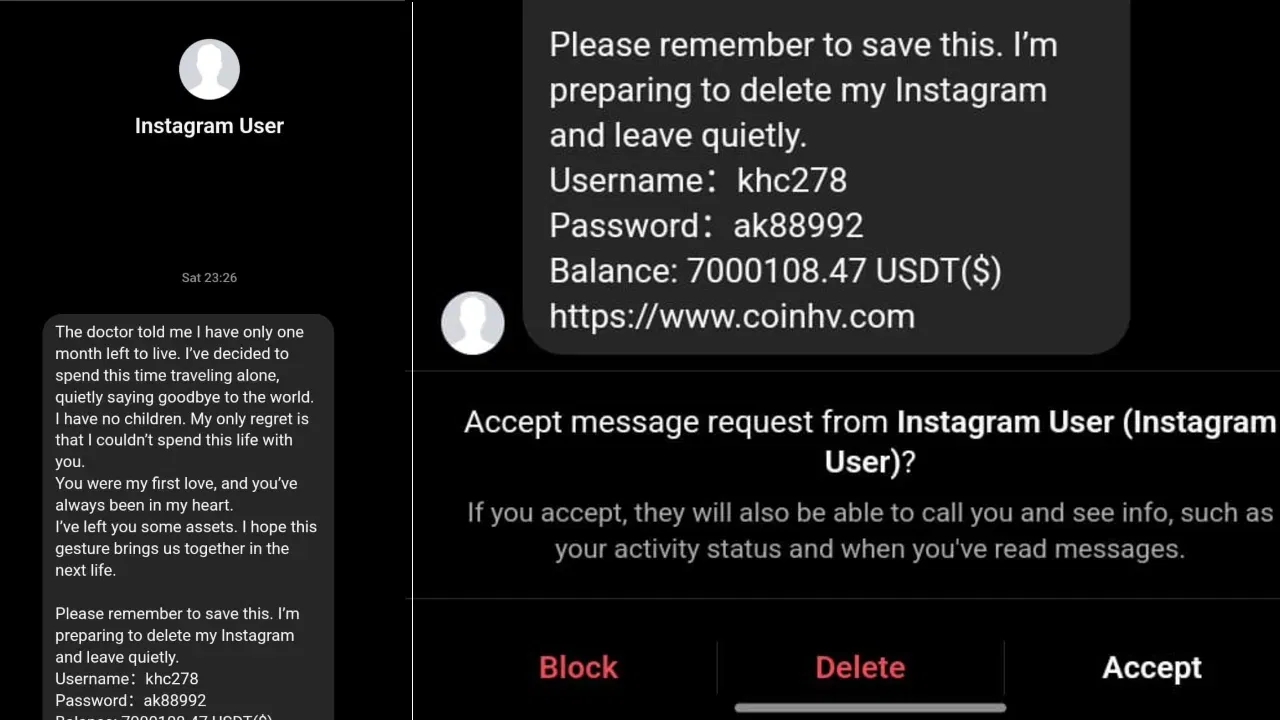 Instagram Fake Message