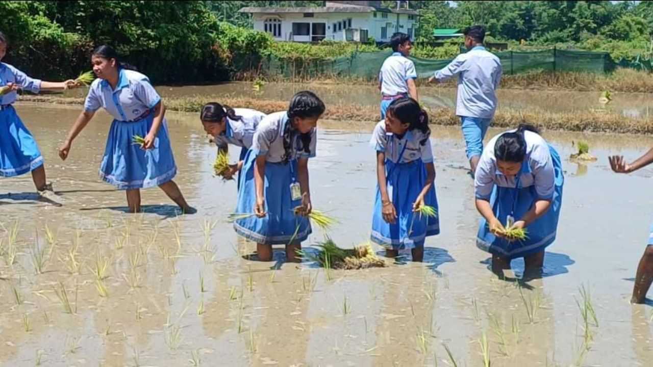 বাৰিষাৰ পথাৰত কেঁচা মাটিৰ গোন্ধ ললে এইসকল শিক্ষাৰ্থীয়ে