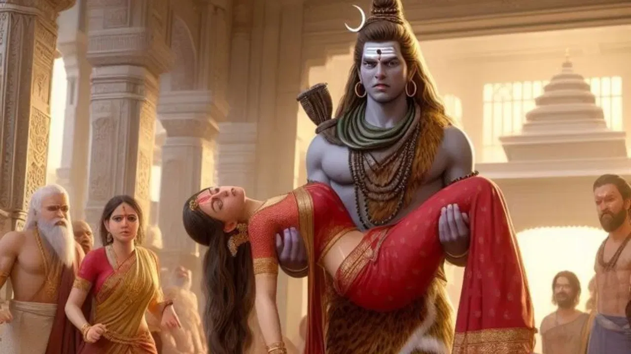 এবাৰ প্ৰজাপতি দক্ষই নিজৰ ঘৰত যজ্ঞৰ আয়োজন কৰি সকলোকে নিমন্ত্ৰণ জনাইছিল। কিন্তু তেওঁ শিৱক নিমন্ত্ৰণ কৰা নাছিল। পিছে সতীয়ে নিমন্ত্ৰণ অবিহনে ভগৱান শিৱৰ সৈতে পিতৃৰ যজ্ঞত অংশগ্ৰহণ কৰিবলৈ গৈছিল। তাত উপস্থিত হোৱাৰ লগে লগে পিতৃয়ে ভগৱান শিৱক বহুত অপমান কৰিলে।