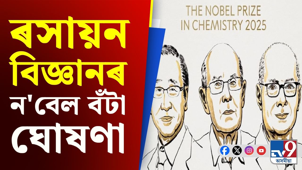 Nobel Prize 2025: ৩ বিজ্ঞানীলৈ ৰসায়ন বিজ্ঞানৰ ন'বেল বঁটা, তেওঁলোকৰ অৱদান কি জানেনে? Nobel Prize 2025: ৩ বিজ্ঞানীলৈ ৰসায়ন বিজ্ঞানৰ ন'বেল বঁটা, তেওঁলোকৰ অৱদান কি জানেনে?