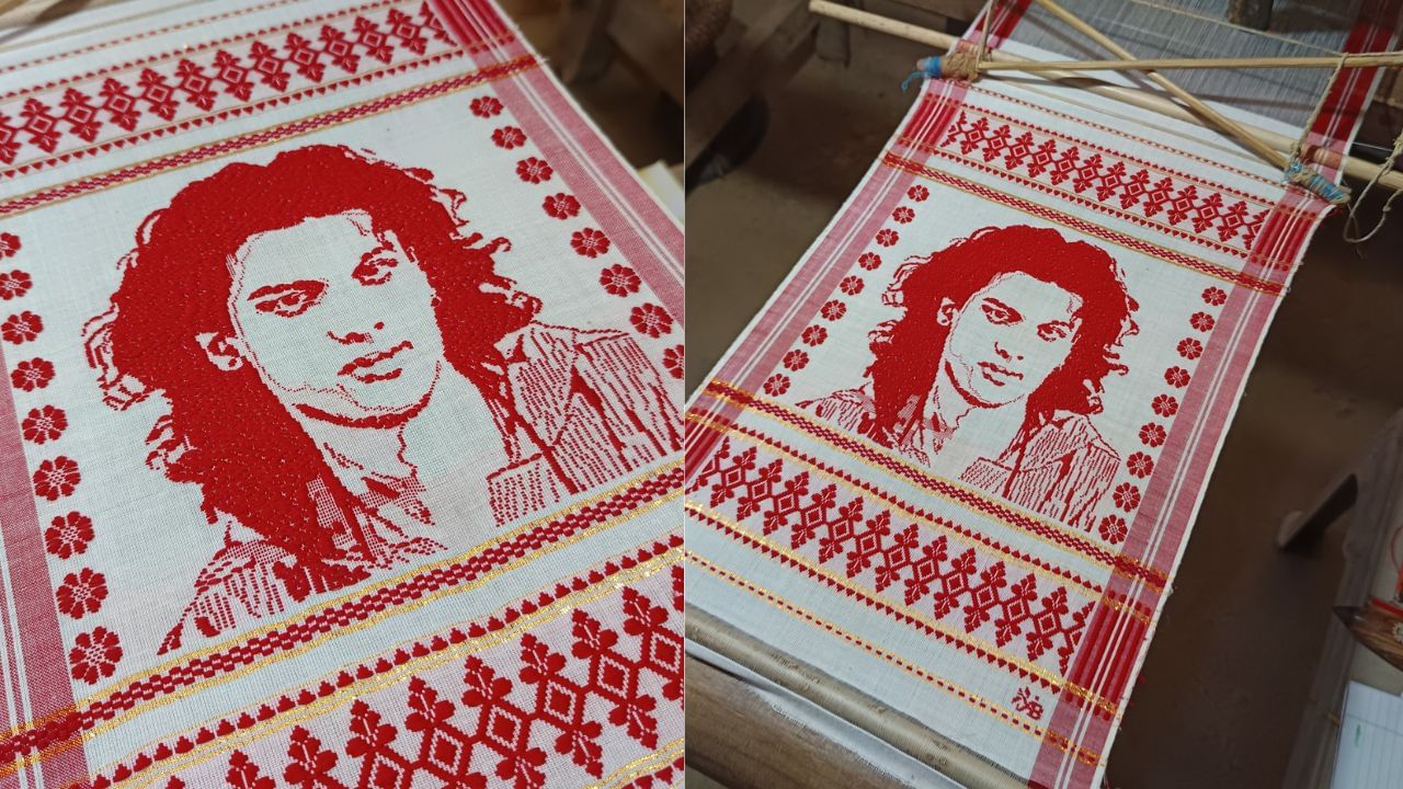 তামুলপুৰৰ শিপিনী বিজয় দাসৰ তাঁতশালত প্ৰাণৱন্ত হৈ উঠিল প্ৰাণৰ শিল্পী জুবিন গাৰ্গ । তাঁতশালত বুটা বাচি গামোচাত হুবহু সৃষ্টি কৰিলে জুবিন গাৰ্গক।