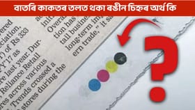 বাতৰি কাকতৰ তলত কিয় ৪ টা ৰঙীন বিন্দু থাকে?